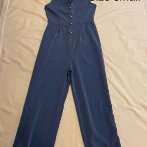 SHEIN Navy Buttoned Jumpsuit